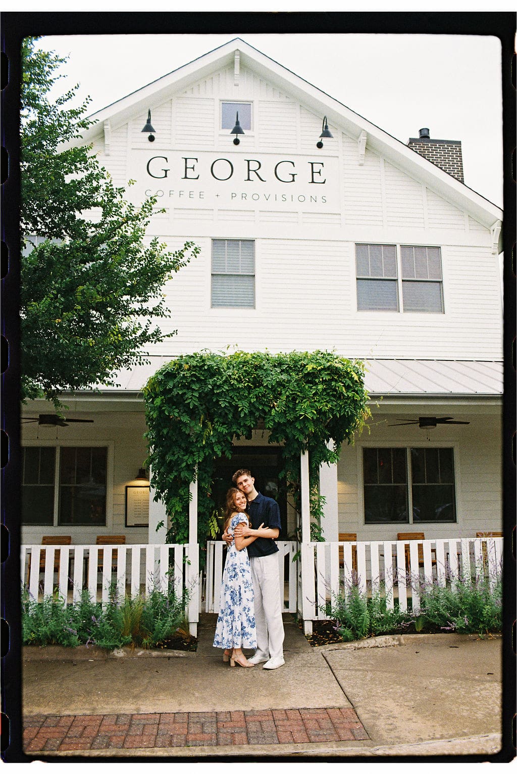 Surprise proposal photographed at GEORGE Coffee + Provisions in Coppell Texas