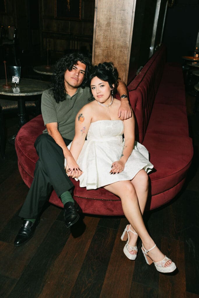 Atlas Bar fort worth engagement session, film and vintage inspired